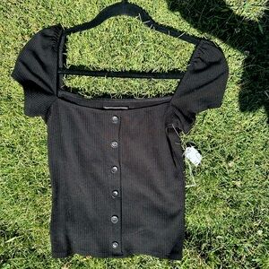 Reformation Black Knit Top